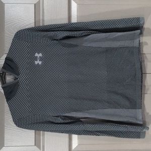 Boys Black/Gray Patterned Under Armour Long Sleeve Hoodie T-shirt